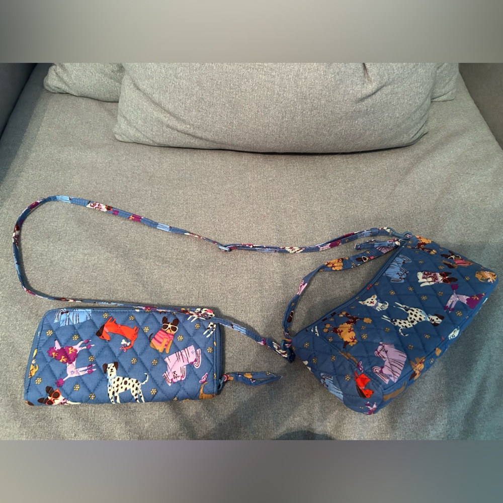 VeraBradley barkpark continental wallet, mini slouchy crossbody, small backpack